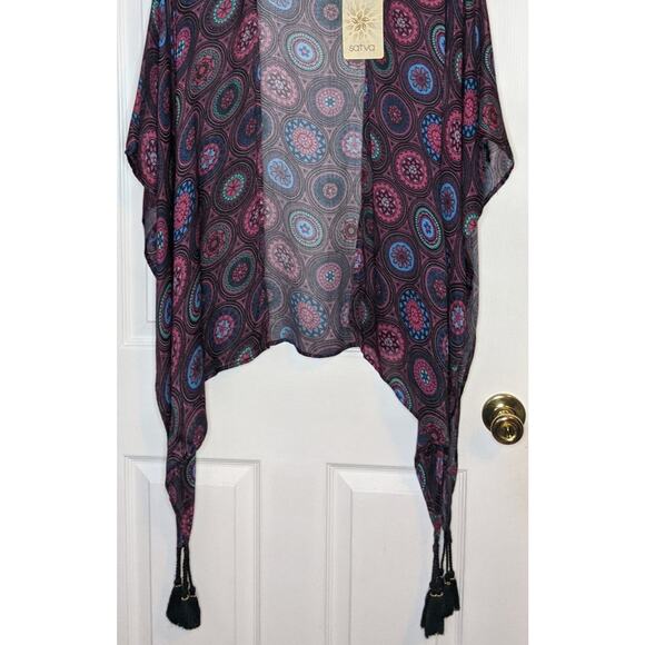 Satva Akula Eastern Tile Ocean Depths Kimono M/L - Picture 5 of 13